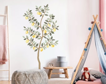 Big Lemon Tree wall decals with leaves, Plastic-Free Wall Stickers