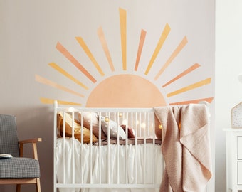 Small Rising Sun Wall Decal, Plastic-Free wall sticker