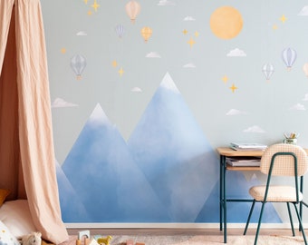 Big Mountain Wall Decals, Plastic-Free wall stickers for kids rooms