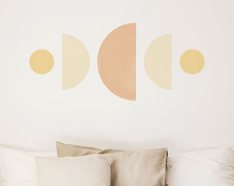 Moon Phases Abstract Wall Decals, Plastic-Free wall sticker