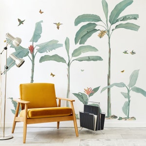 Botanical Palm Jungle Wall Decals, Plastic-Free kids room wall stickers