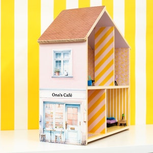 Pegatinas para cafetería y tienda de dulces de la casa de muñecas Flisat de Ikea, calcomanías exteriores personalizadas para la casa de muñecas