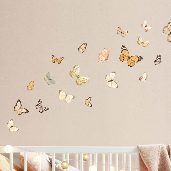 Warm beige Butterfly wall decals, eco friendly wall stickers