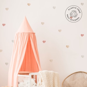 Big Ombre Hearts wall decals, plastic-free wall stickers