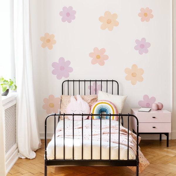 Wall Decals Big Flowers Etsy