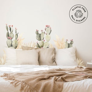 Boho Cactus - Watercolor Wall Decals, Plastic-Free wall sticker