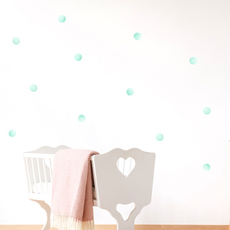 Mint Small Watercolor Polka Dots wall decals 3.5cm Etsy