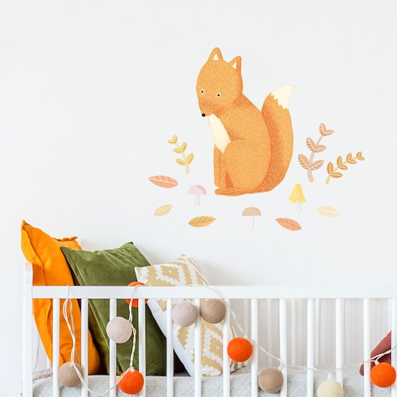 Woodland Fox Wall Decals Plasticfree Wall Stickers for Kids Etsy