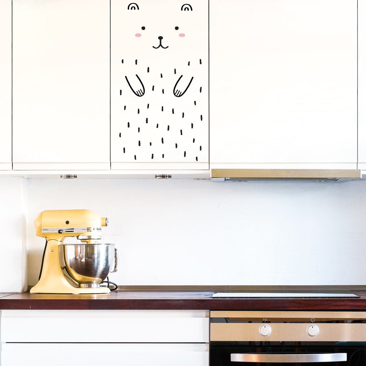 Haru The Bear Medium Wall Decal For Ikea Closets Kitchen Etsy
