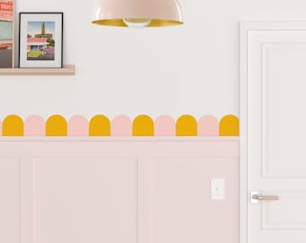 Striped Scallop Peel & Stick Wallpaper Border, plastic-free and easy to use