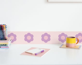 Flowers Wallpaper Border, peel & stick and easy to use