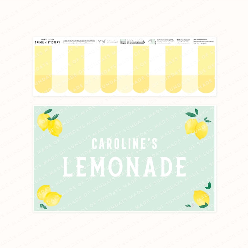 Lemonade Stand Decals for IKEA DUKTIG Play Kitchen, personalised with your name image 4