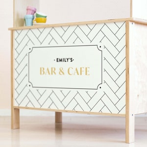 Cafe Stand Decals for IKEA DUKTIG Play Kitchen, personalised with your name image 2