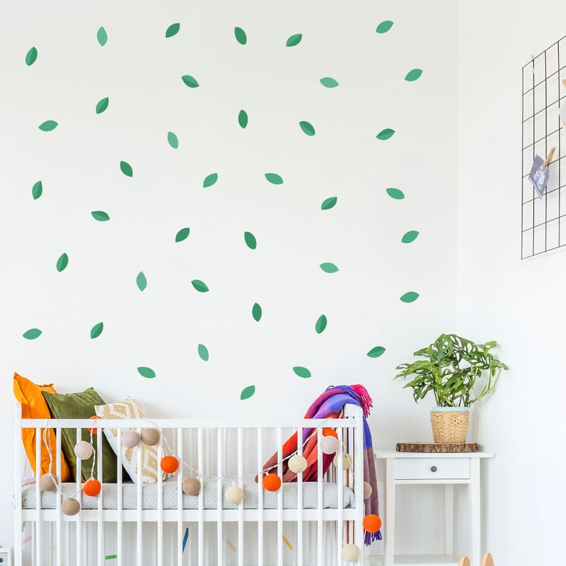summer green forest leaves wall decals eco friendly wall | etsy