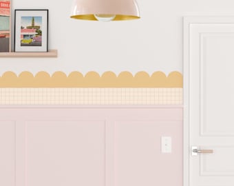 Grid Wallpaper Border, Peel & Stick Wallpaper Edge