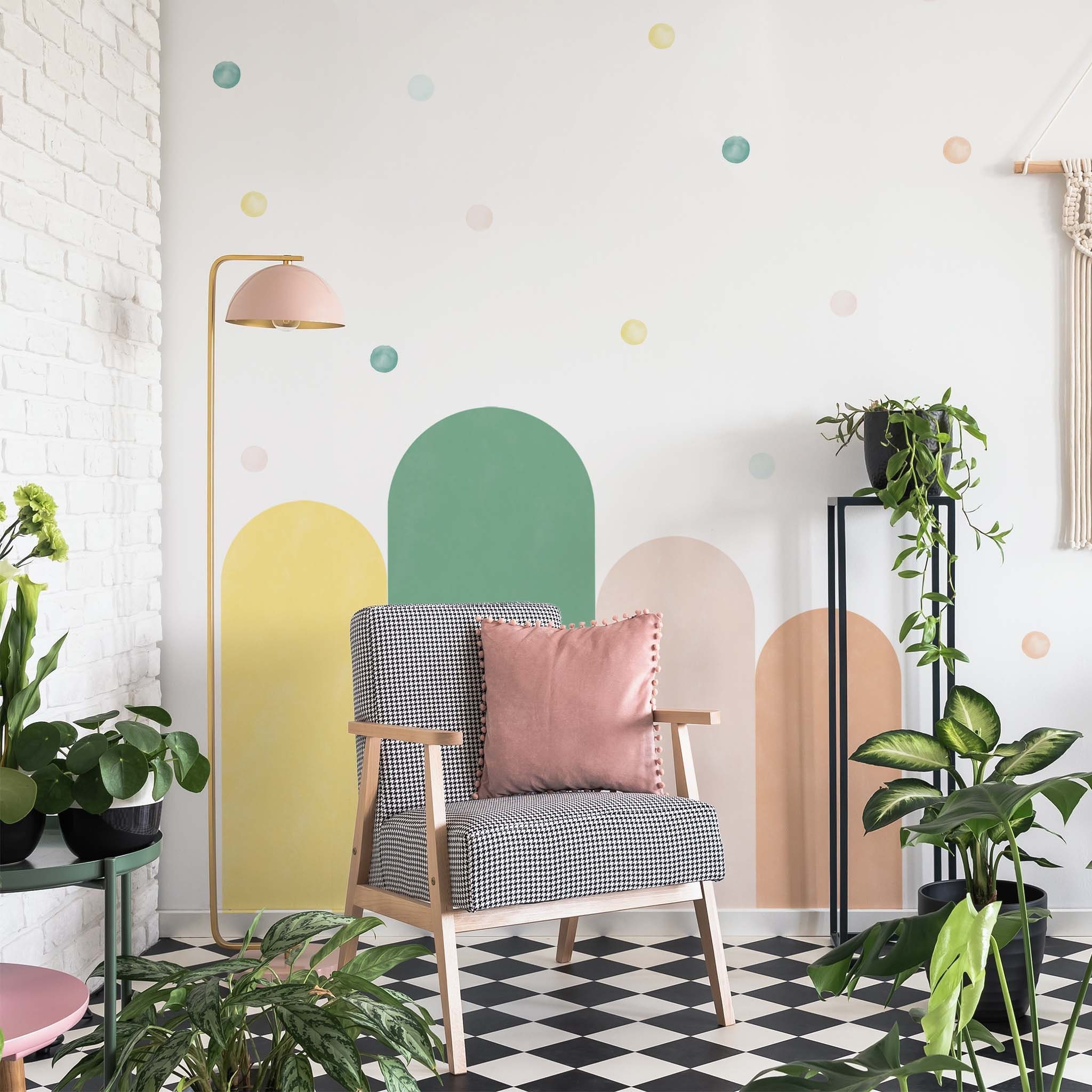 Stickers Muraux Botaniques Arches Art Déco, Stickers Sans Plastique