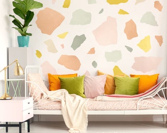 Big Terrazzo wall decals, Plastic-Free wall stickers for happy walls
