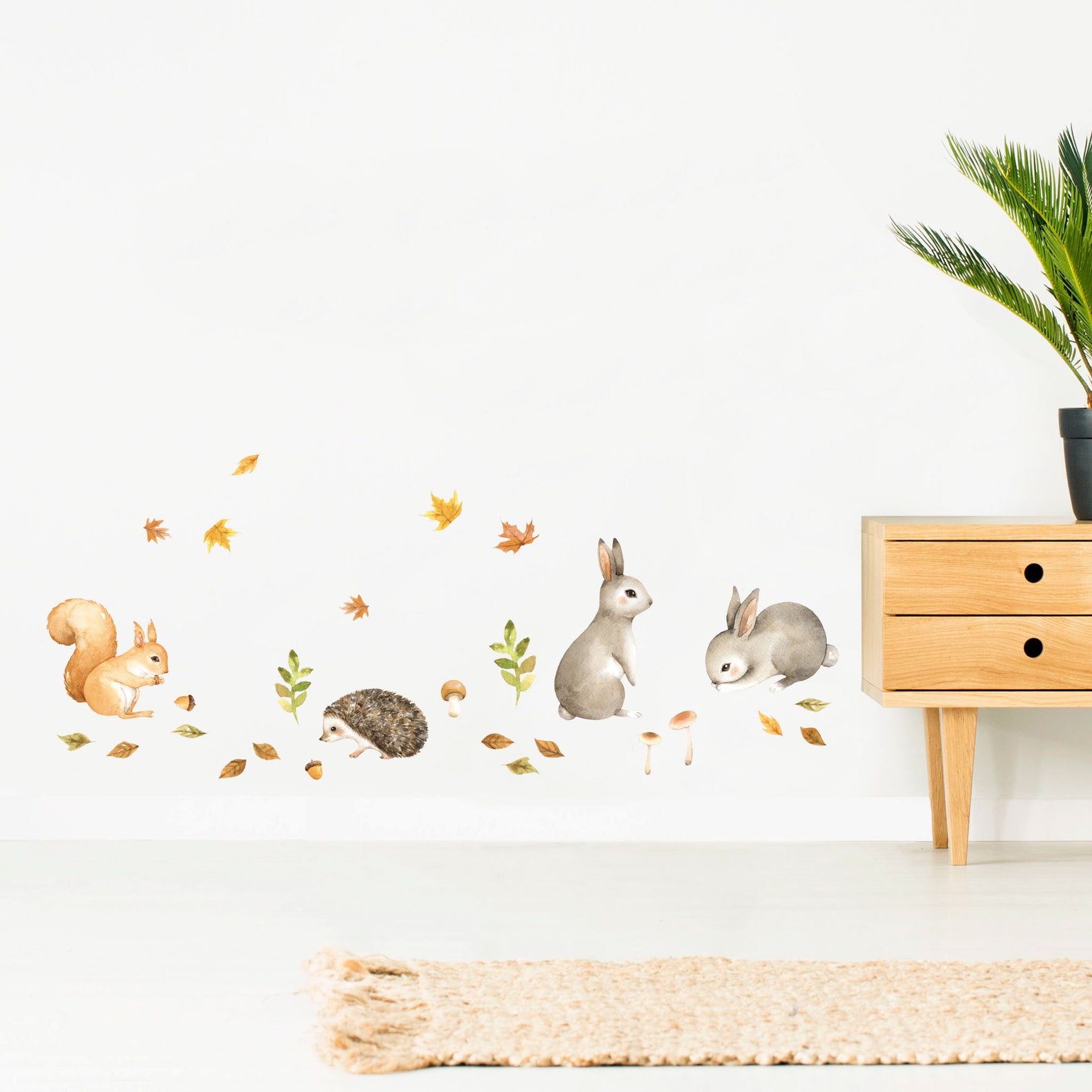 Forest Animal Wall Decals Theme Pack Plasticfree Forest Etsy