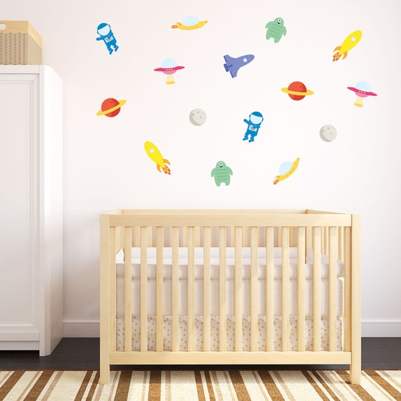 space wall sticker / space stickers / nursery decor / space | etsy