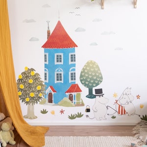 Moomin Haus Wandaufkleber, Plastikfreie Wandsticker