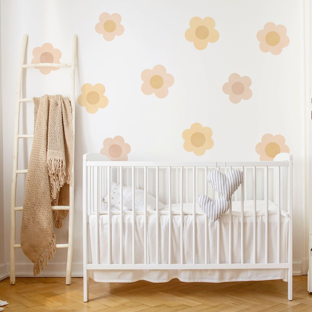 Daisy Flowers Wall Decals, Plastic-free Kids Room Wall Stickers - Etsy