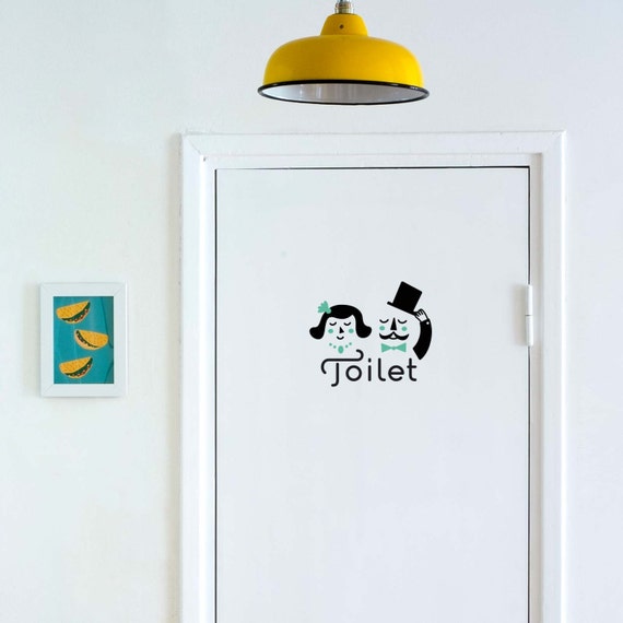 Ladies Gentlemen Toilet Sign Door Decal Bathroom Wc Etsy
