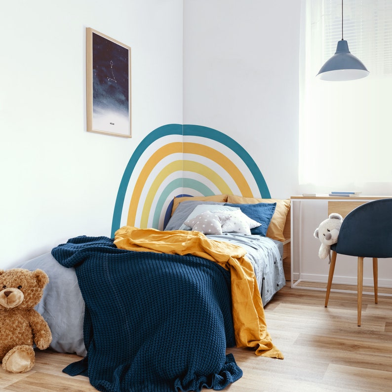 Mural Blue Rainbow Wall Sticker, Plastic-Free wall sticker image 2