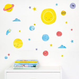 Solar System Wall Decals Big Bang / Plastic-Free Decal / PVC-Free / Solar System stickers /  Nursery Decor / Kids Room Decor