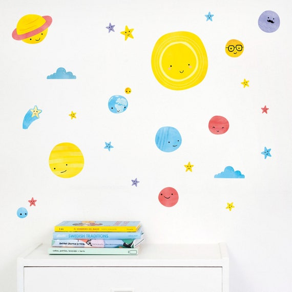 Solar System Wall Decals Eco Friendly Decal Pvc Free Solar System Pattern Solar System Stickers Nursery Decor Kids Room Decor