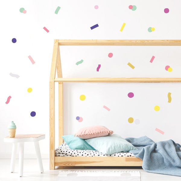 POP Confetti wall decals, Colorful Confetti wall stickers, ECO Friendly Kids room wall decals, Ice Cream Decal, Ice cream theme room