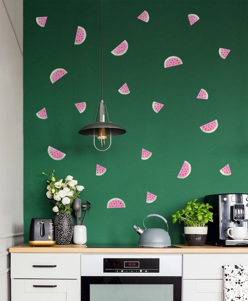 Pink Watermelon Wall Decals Ecofriendly Fruit Wall Decals Etsy
