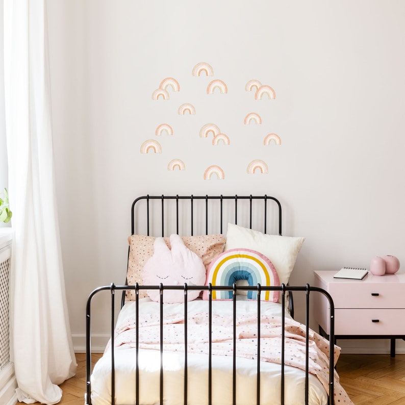 Stickers muraux Arc-en-ciels dégradés Beige, stickers muraux sans plastique pour chambre d'enfants image 5