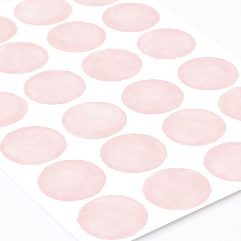 Muted Pink Watercolor Polka Dot Wall Decals 6 Cm Powder Etsy