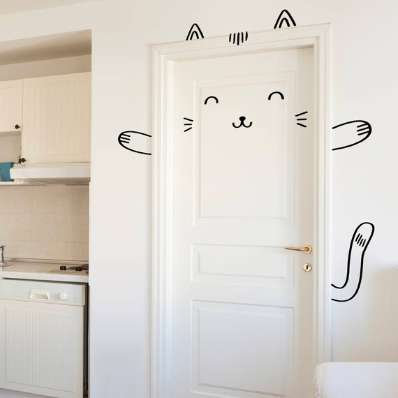 Sushi The Cat Door Decal Wall Decal For Doors Windows Or Etsy