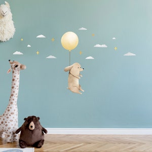 Ballon Hund Wandtattoo, Plastikfreie Wandsticker fürs Kinderzimmer Bild 5