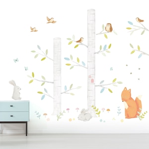Woodland Spring Forest & Animals Wall Decals - Plastic-free wall stickers for kids rooms