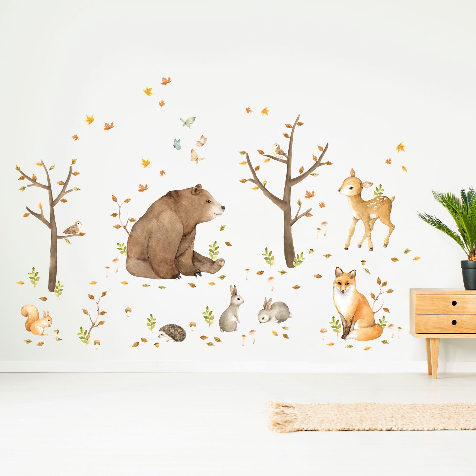Forest Animal Wall Decals Theme Pack Plasticfree Forest Etsy