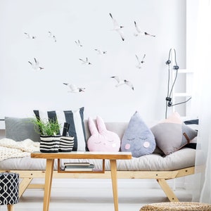 Seagull Wall Decals, Black-Headed Gulls, Plastic-Free Wall Stickers image 5