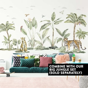 Lush Jungle Plants and Parrots wall decals, Plastic-Free wall stickers image 5