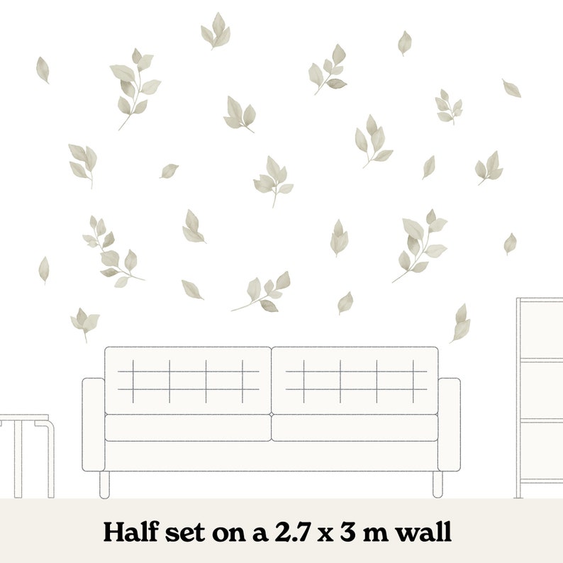 Blossom Branches and Leaves Wall Decals, Plastic-Free Wall Stickers image 4