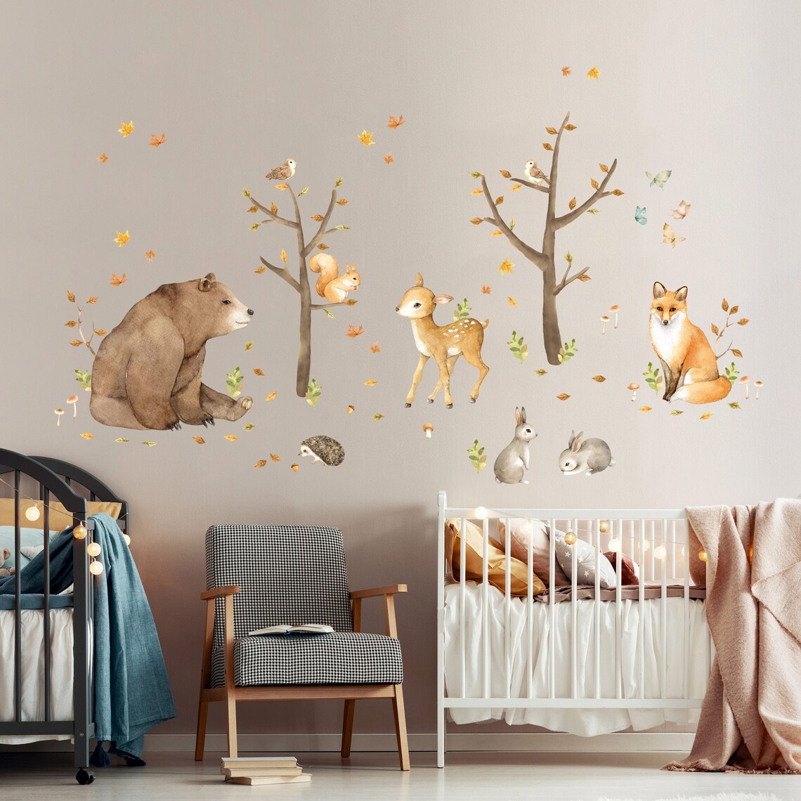 Forest Animal Wall Decals Theme Pack Plasticfree Forest Etsy