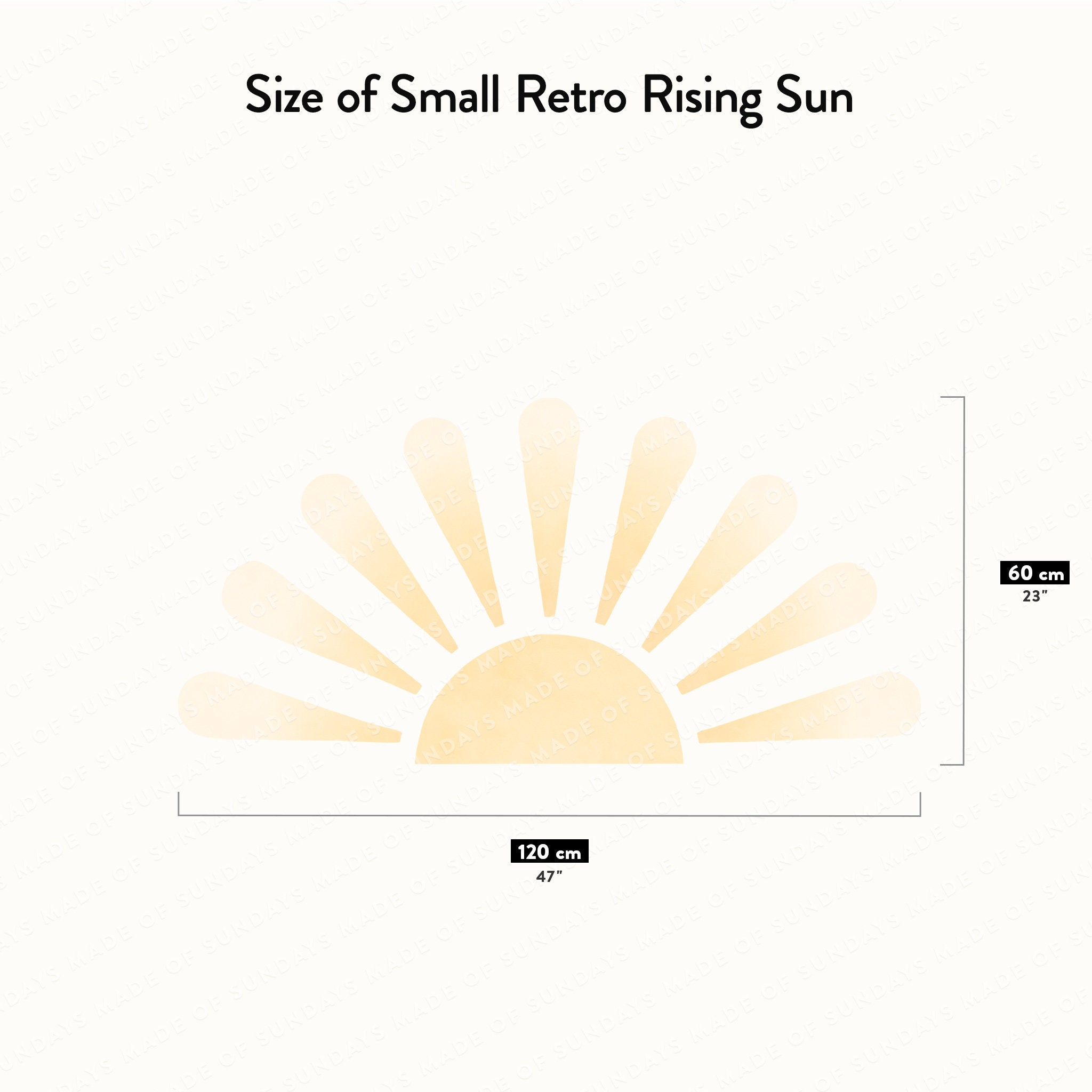 Small Retro Rising Sun Wall Decal, Plastic-free Wall Sticker - Etsy