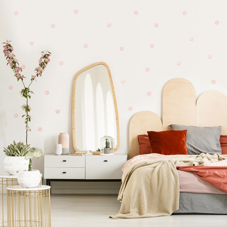 Muted Pink Watercolor Polka Dot Wall Decals 6 Cm Powder Etsy