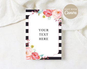 Kate Spade Blank DIY Signage - Customizable in Canva - Printable Sign for Wedding or Shower - 5x7