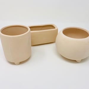 Handmade stoneware ceramic planter ready to paint, handmade pottery, succulent Planter, planter with drainage hole