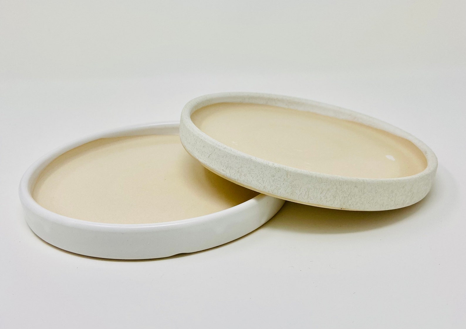 White Ceramic Planter Saucer Large Planter Saucer Handmade Etsy