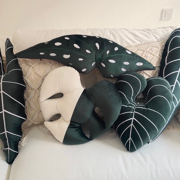 Plant pillows, Leaf shape pillows, decorative pillows