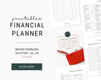 Financial Planner | Printable Planner | Budget Planner | Savings and Financial Goal Tracking |