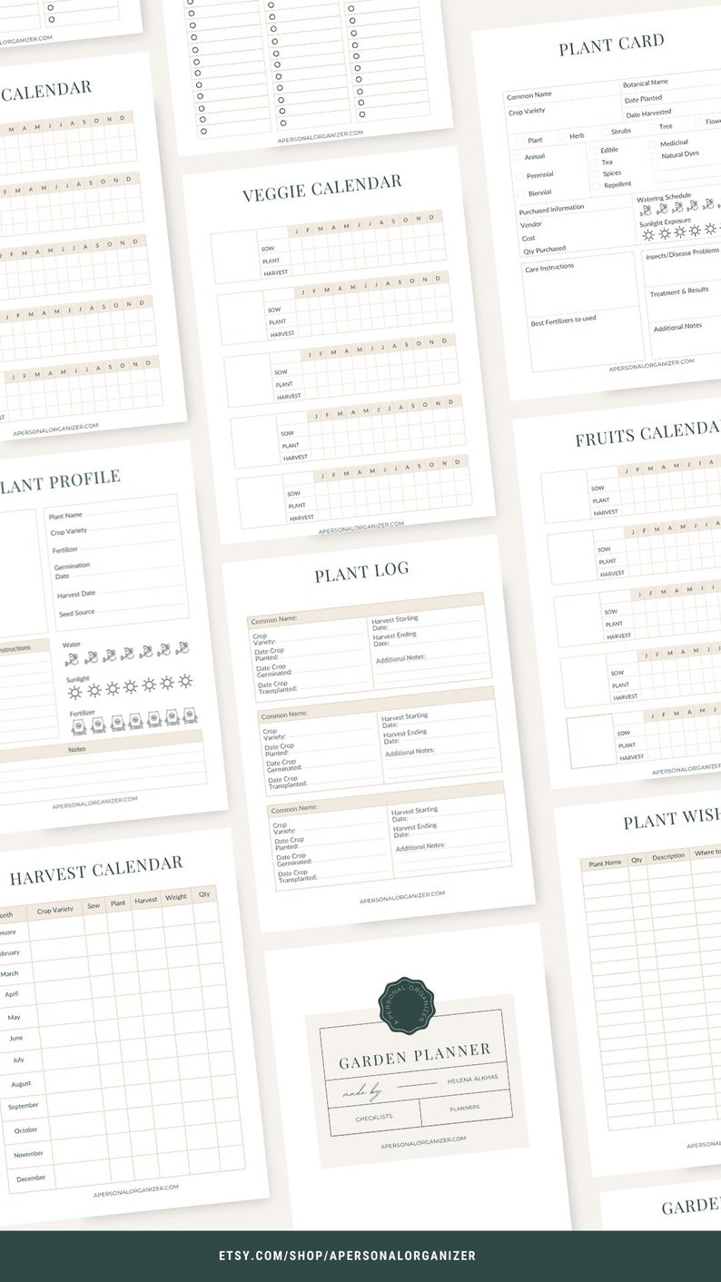 Garden Planner Printable | Planting Calendar, Plant Care Journal PDF ...