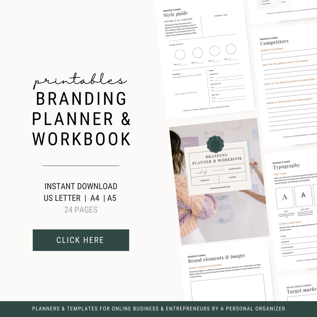 Branding Planner & Workbook | Business Brand Strategy (PDF Download) - Etsy